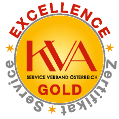 Service Excellent Zertifikat Gold vom Kundendienstverband Österreich